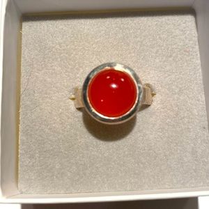 Sterling silver ring with genuine Carnelian stone